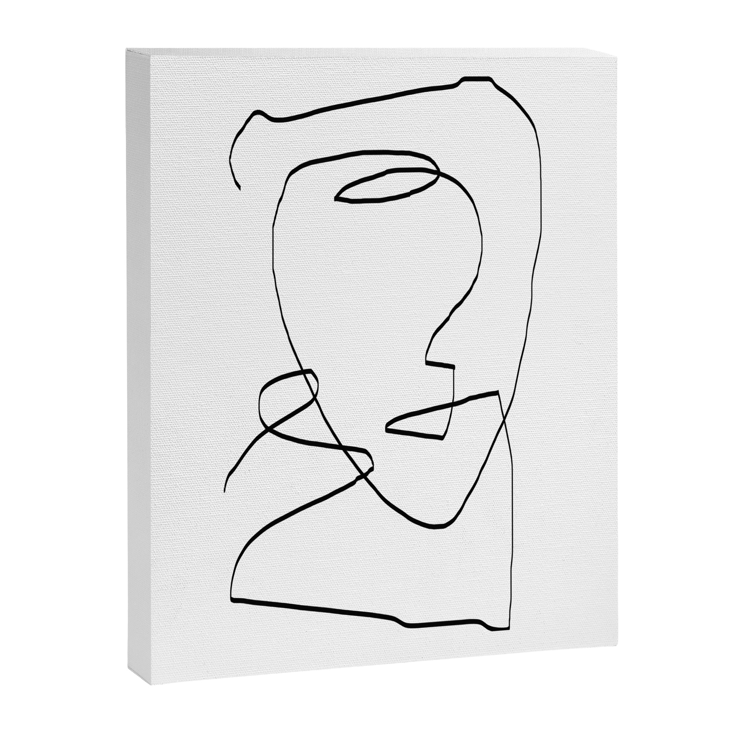 Abstract head, Minimalist Line Art Canvas Print Gallery Image 6