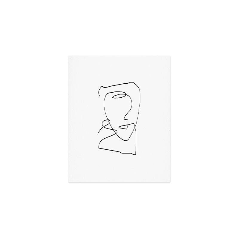 Abstract Head, Minimalist Line Art Art Print