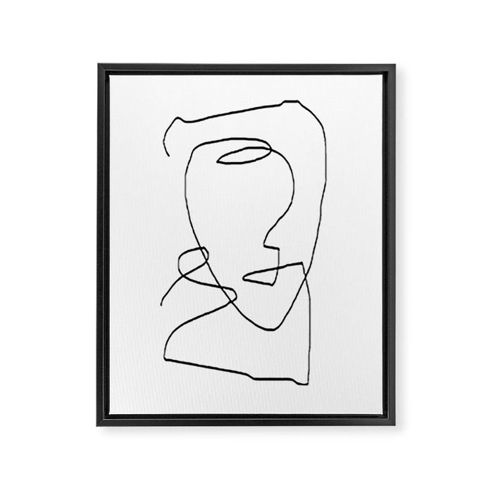 Abstract head, Minimalist Line Art Framed Canvas Print Gallery Image 1