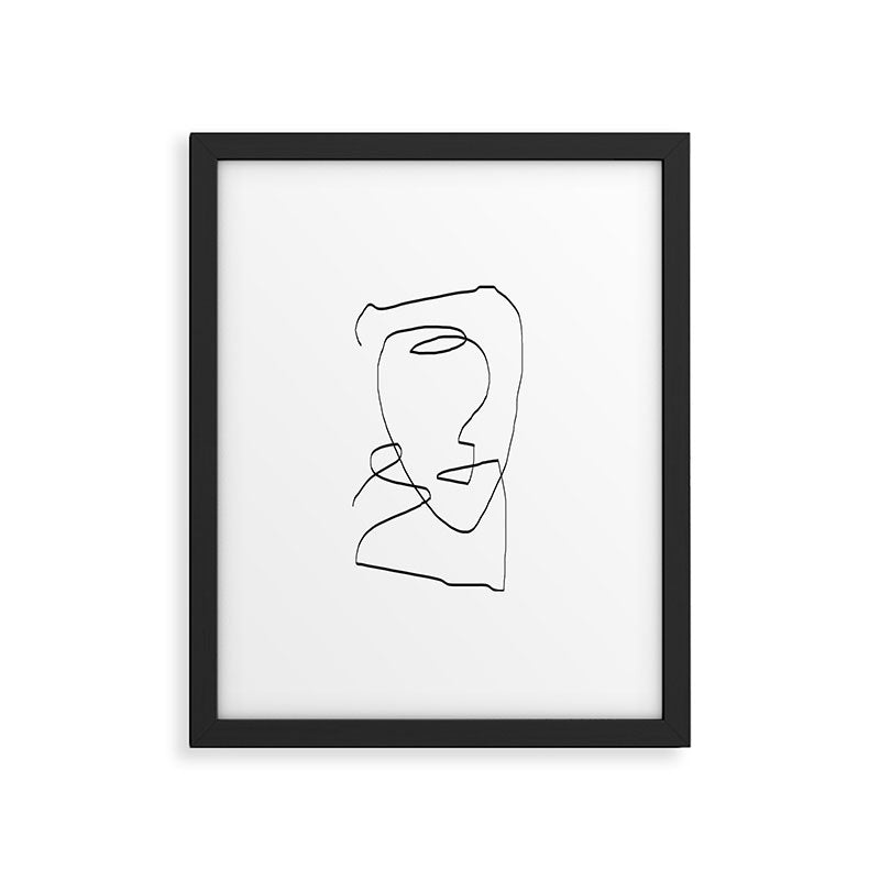 Abstract head, Minimalist Line Art Framed Art Print Gallery Image 5