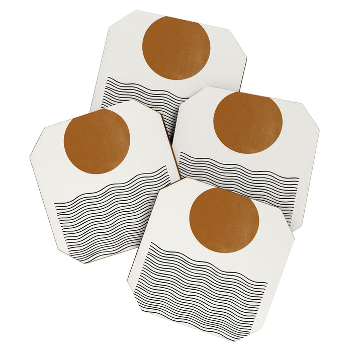 Abstract Landscape, Gold Sun Coaster Gallery Image 1