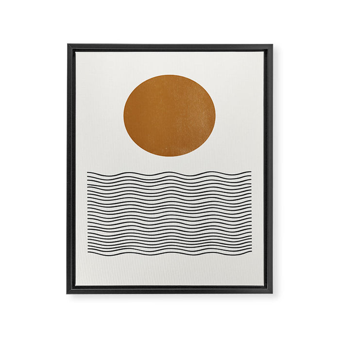 Abstract Landscape, Gold Sun Framed Canvas Print Gallery Image 1