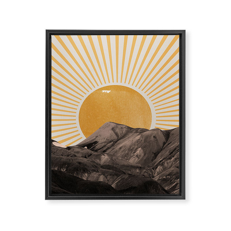 Abstract Landscape, Mountain and Sunshine Framed Canvas Print Gallery Image 6