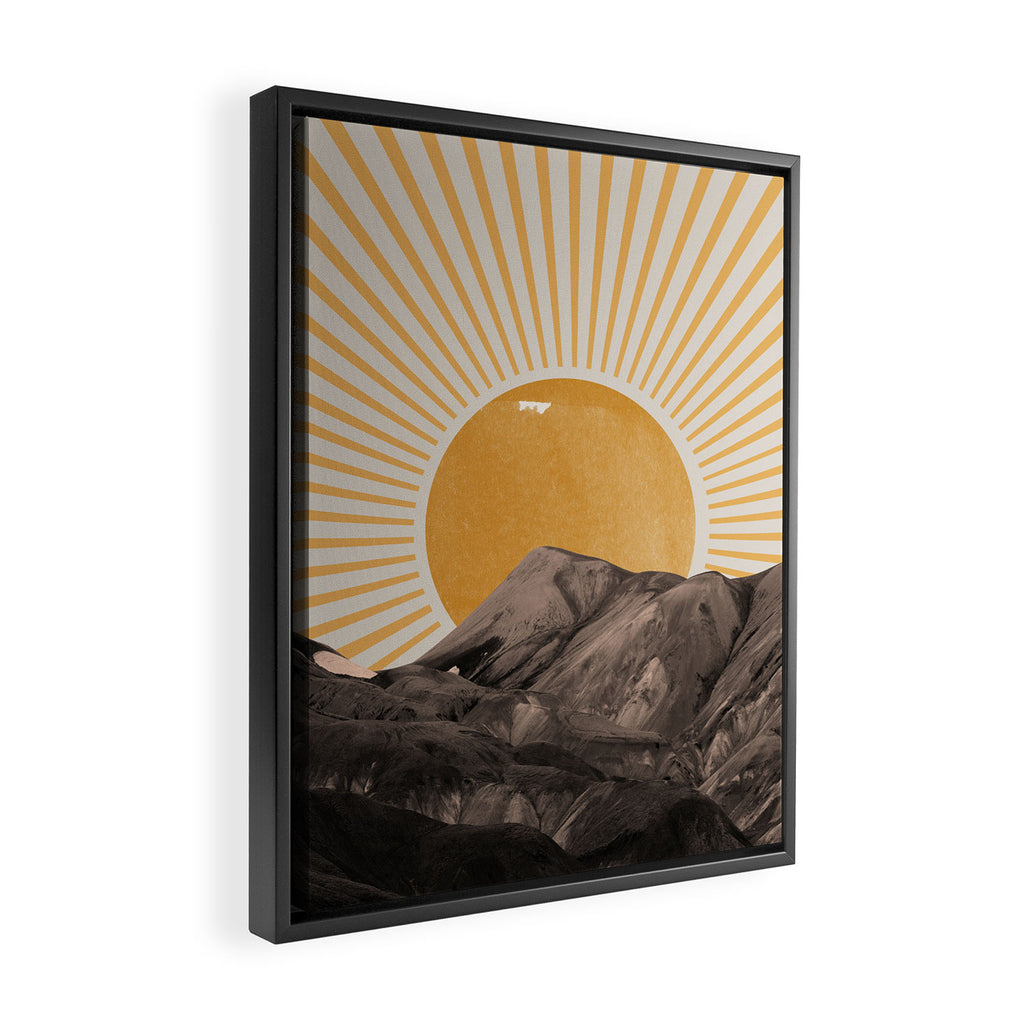 Abstract Landscape, Mountain and Sunshine Framed Canvas Print Gallery Image 2