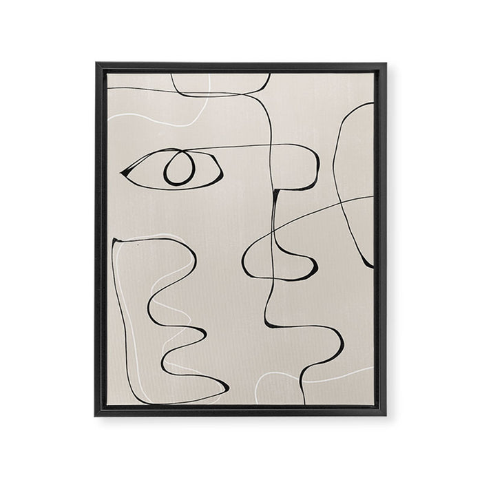 Abstract Line Face Art Framed Canvas Print Gallery Image 1