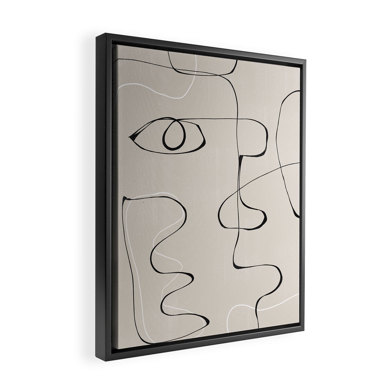Abstract Line Face Art Framed Canvas Print Gallery Image 2