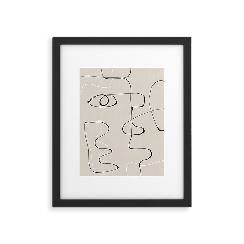 Abstract Line Face Art Framed Art Print Gallery Image 5