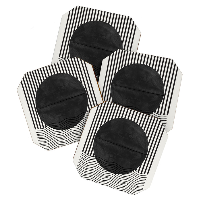 Abstract Modern Black Coaster Gallery Image 1