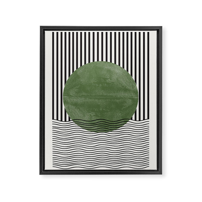 Abstract Modern Green Framed Canvas Print Gallery Image 1