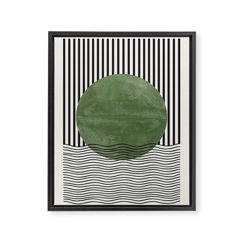 Abstract Modern Green Framed Canvas Print Gallery Image 6