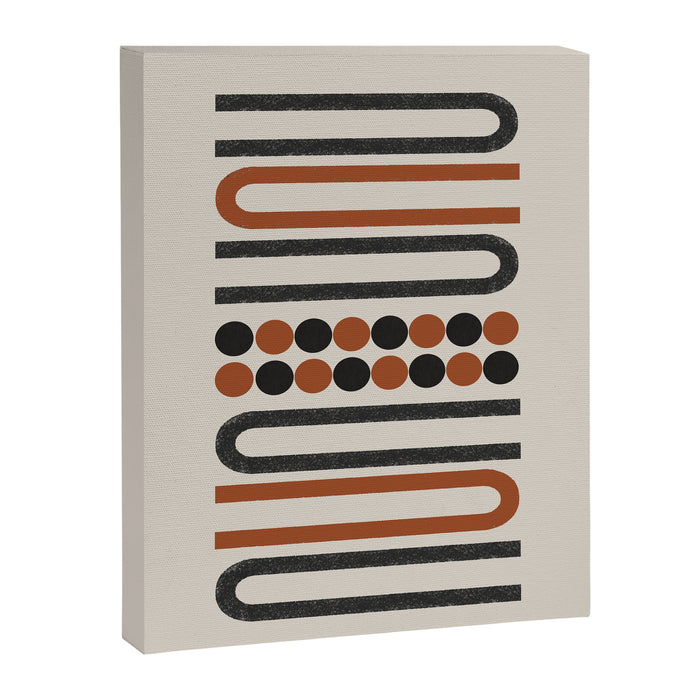Abstract Modern Lines, Burnt Orange Art Canvas Print Gallery Image 1