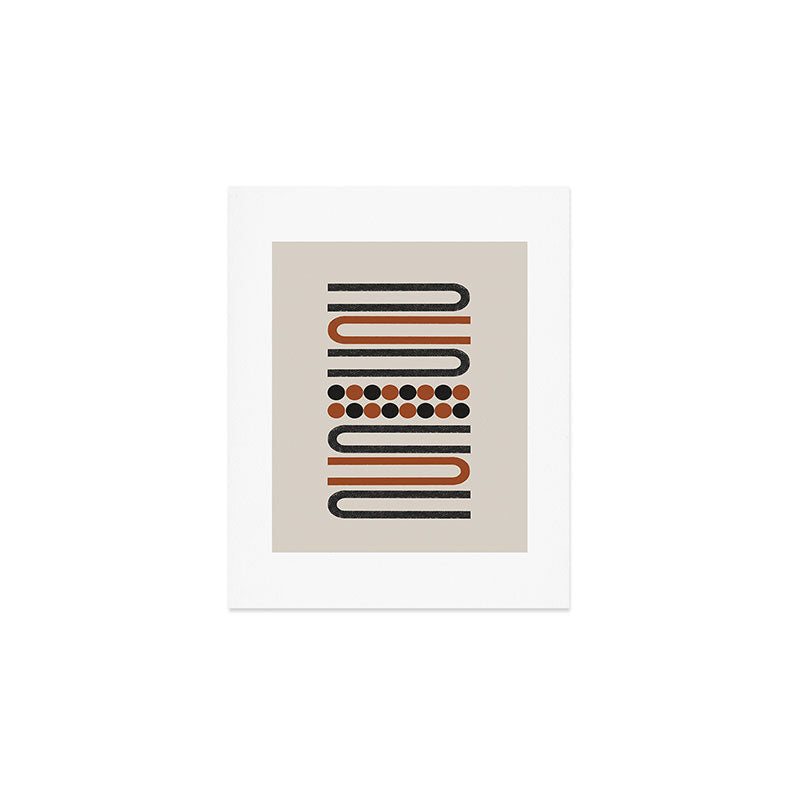 Abstract Modern Lines, Burnt Orange Art Art Print Gallery Image 1