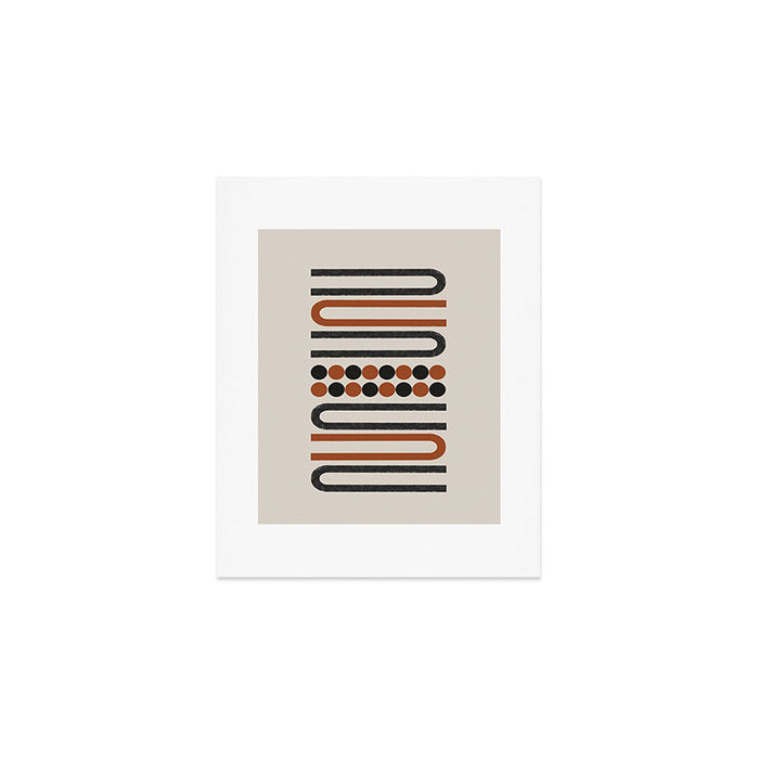 Abstract Modern Lines, Burnt Orange Art Art Print Gallery Image 1