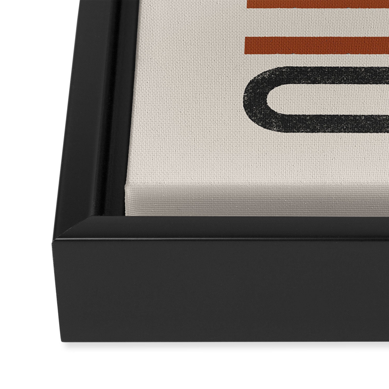 Abstract Modern Lines, Burnt Orange Art Framed Canvas Print Gallery Image 3