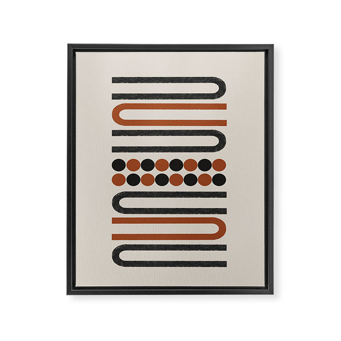 Abstract Modern Lines, Burnt Orange Art Framed Canvas Print Gallery Image 1
