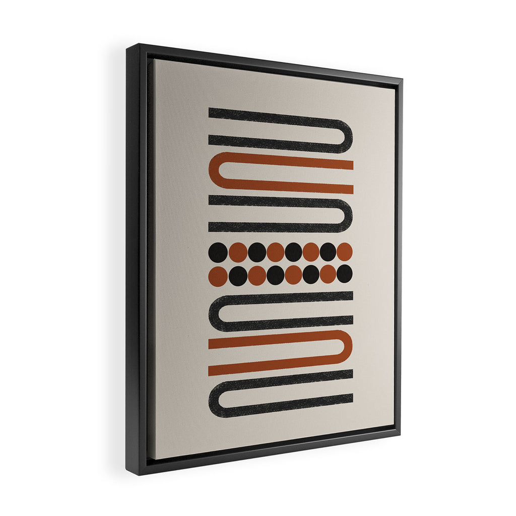 Abstract Modern Lines, Burnt Orange Art Framed Canvas Print Gallery Image 2