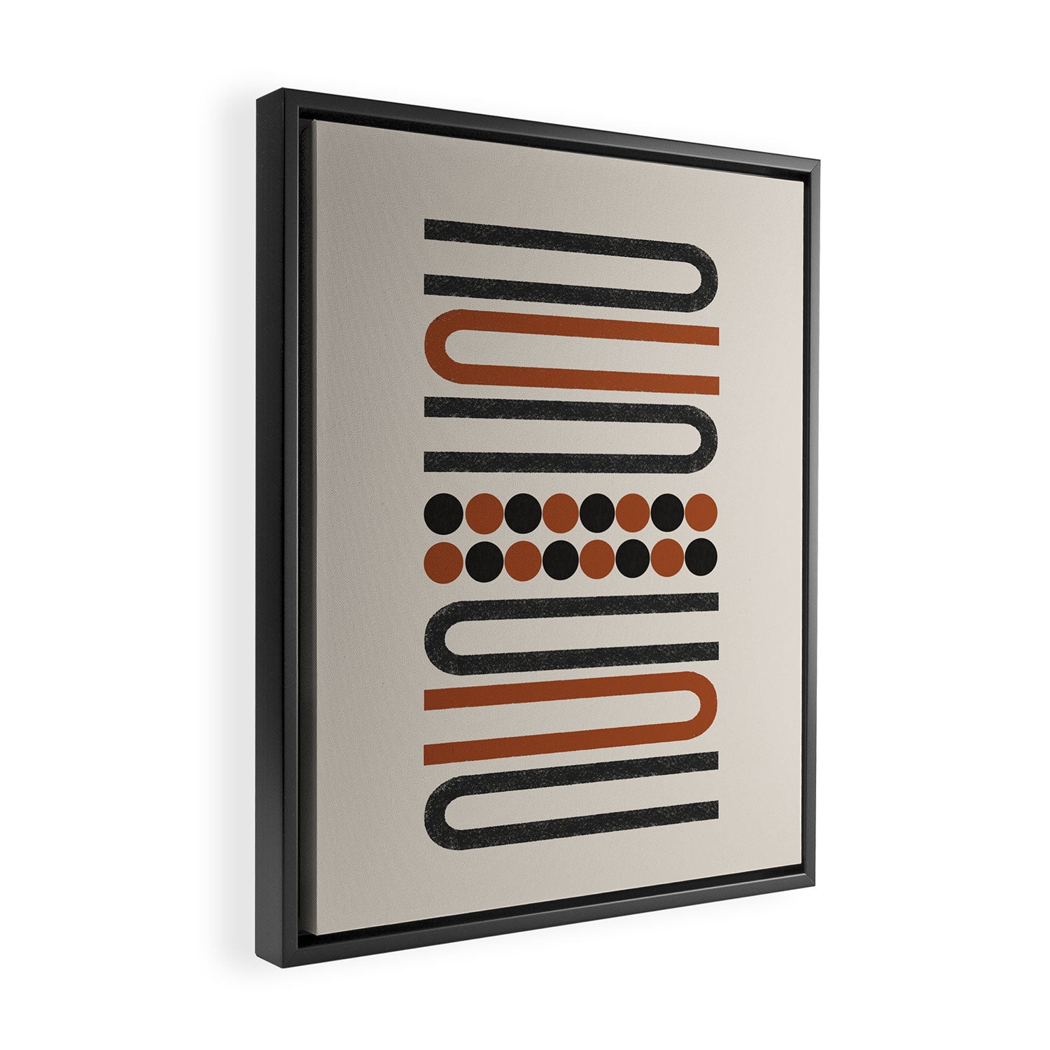 Abstract Modern Lines, Burnt Orange Art Framed Canvas Print Gallery Image 2