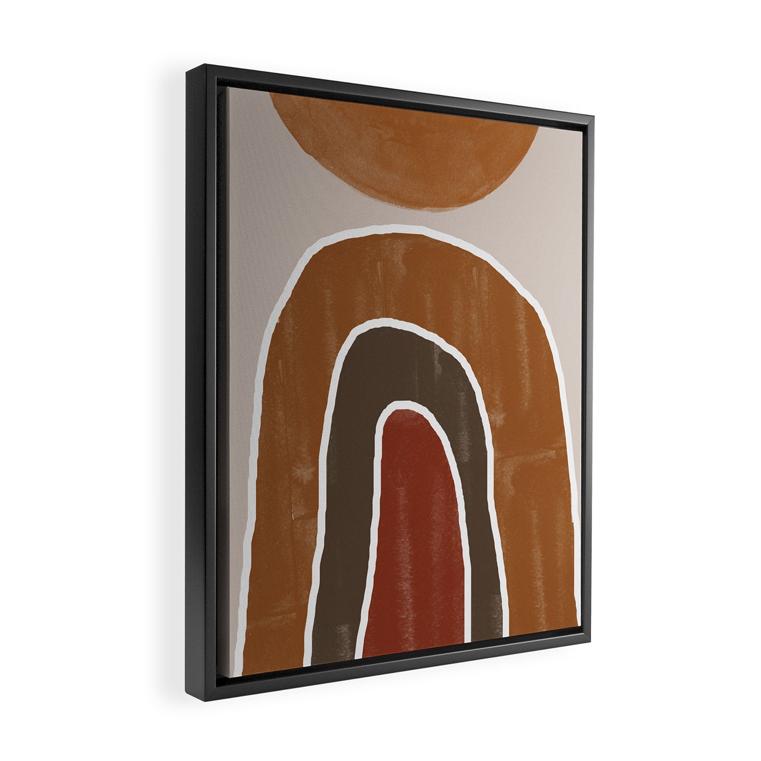 Abstract Rainbow, Burnt Orange Framed Canvas Print Gallery Image 2