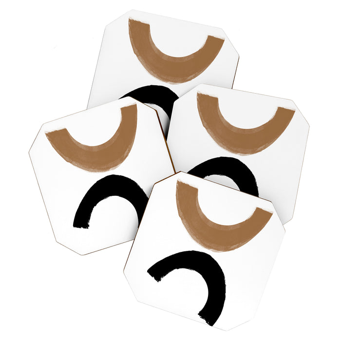 Beige and Black Collage Coaster Gallery Image 1