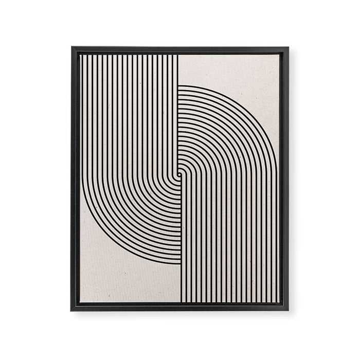 Beige Neutral Retro Balance  Framed Canvas Print Gallery Image 1