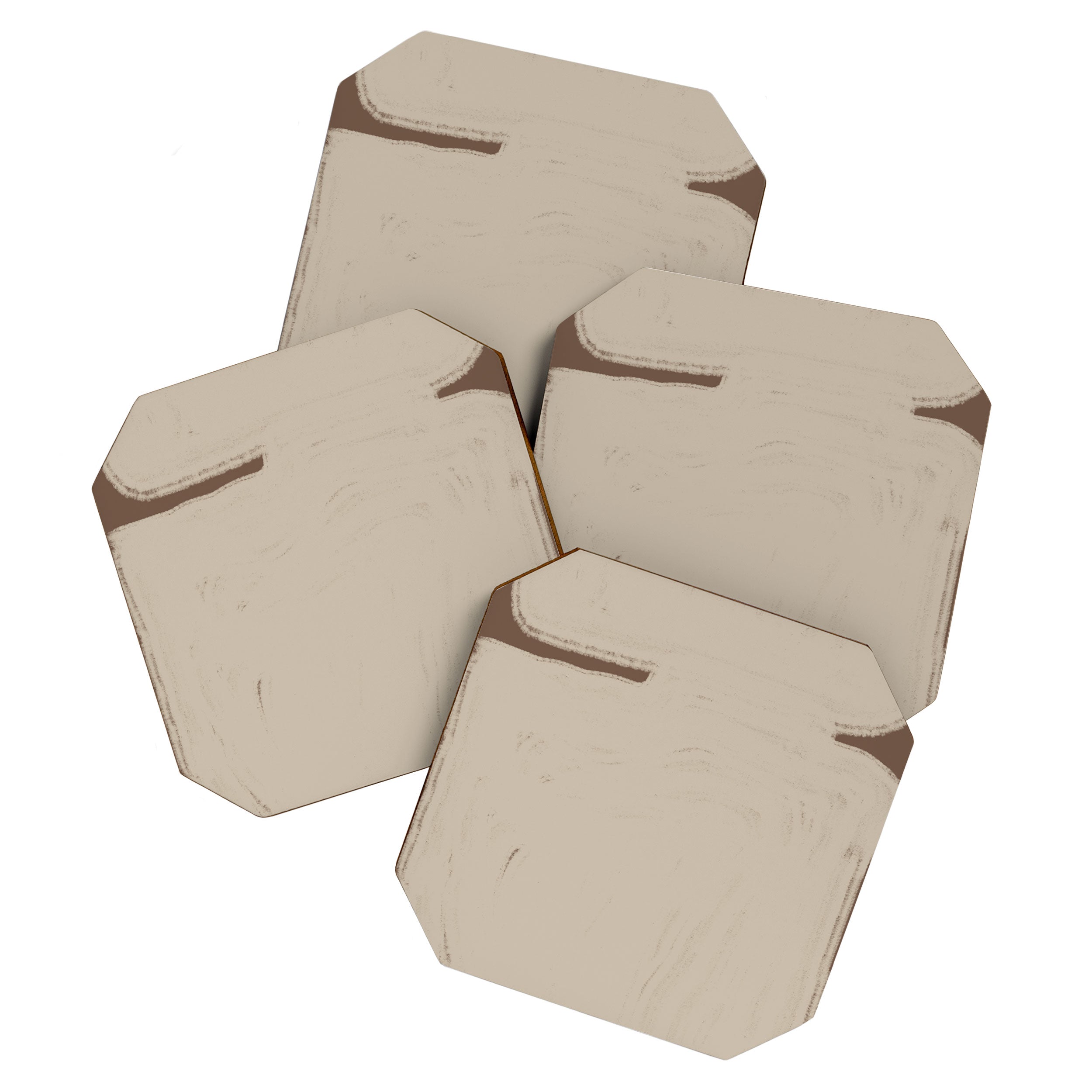 Beige Organic Modern Shape Coaster Gallery Image 1