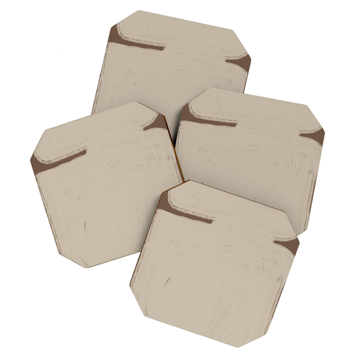 Beige Organic Modern Shape Coaster Gallery Image 1