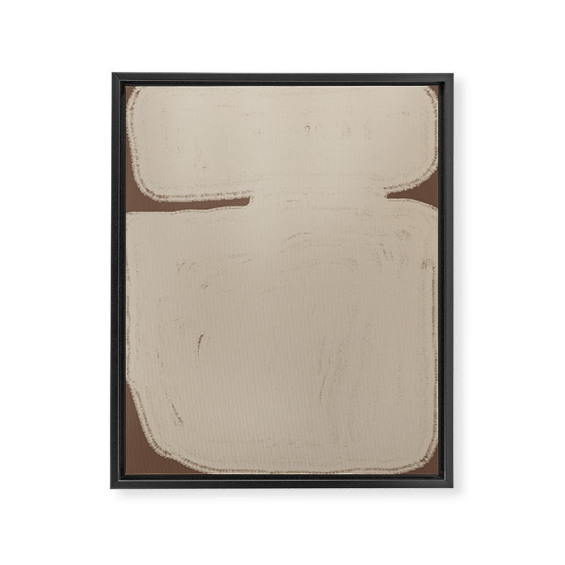 Beige Organic Modern Shape Framed Canvas Print Gallery Image 6