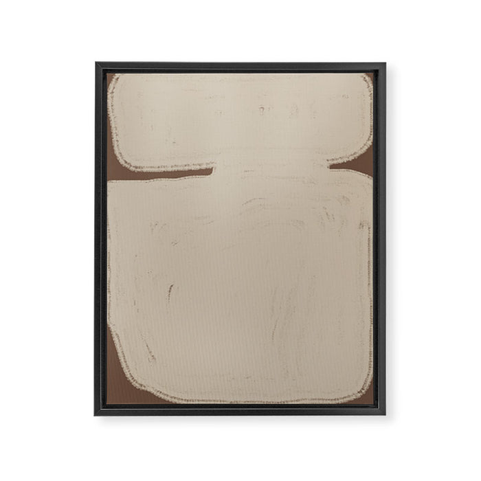 Beige Organic Modern Shape Framed Canvas Print Gallery Image 1