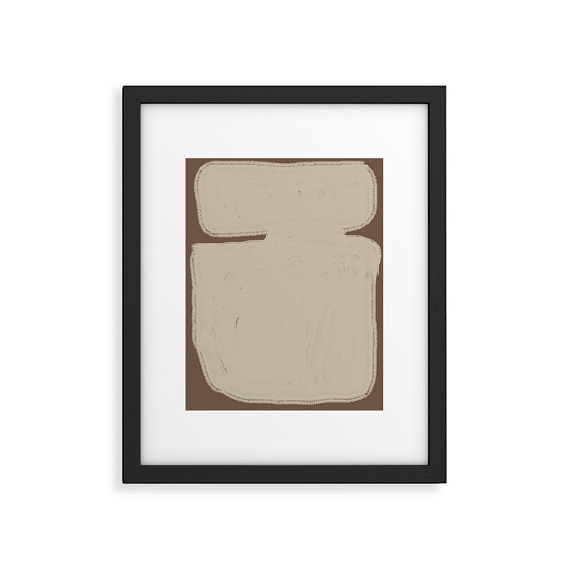 Beige Organic Modern Shape Framed Art Print Gallery Image 4