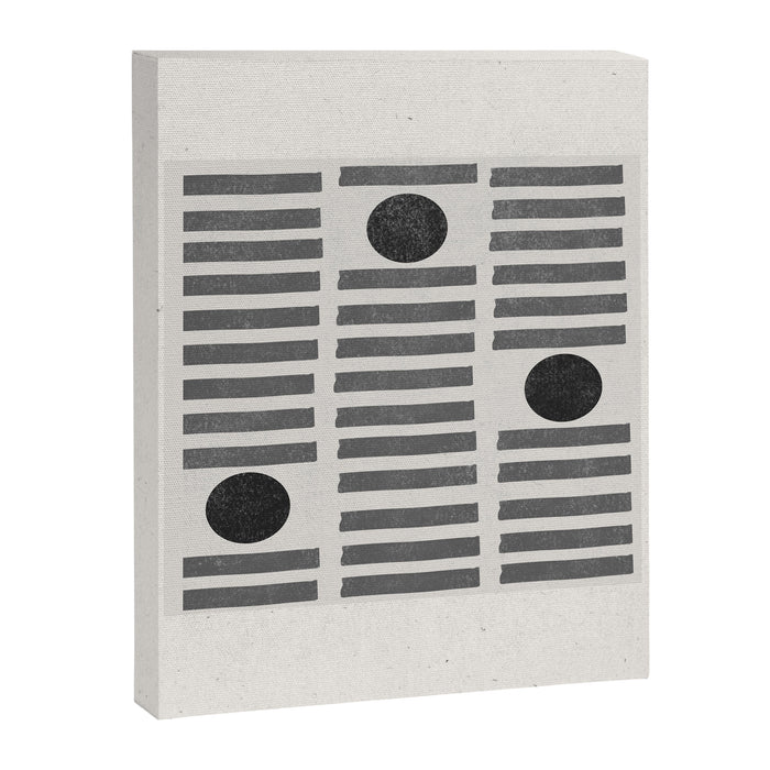 Black and Beige Modern Craft Design Retro Stripes and Circles Canvas Print Gallery Image 1