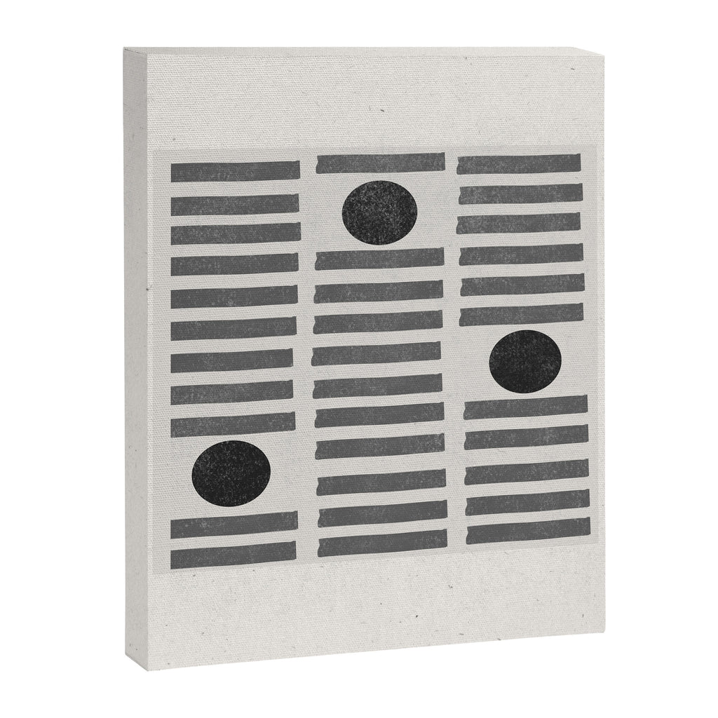 Black and Beige Modern Craft Design Retro Stripes and Circles Canvas Print Gallery Image 8