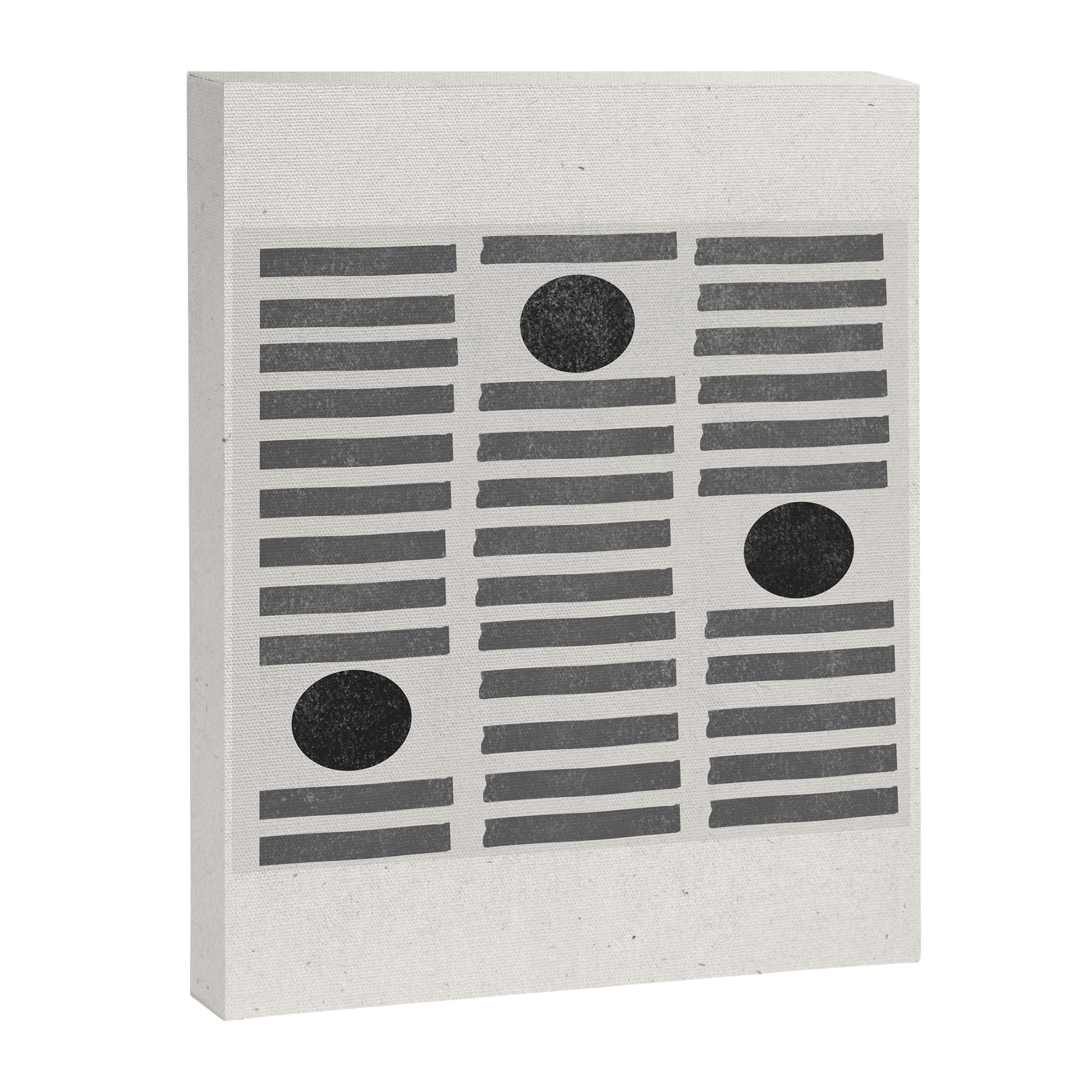 Black and Beige Modern Craft Design Retro Stripes and Circles Canvas Print Gallery Image 8