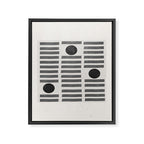 Black and Beige Modern Craft Design Retro Stripes and Circles Framed Canvas Print Gallery Image 8