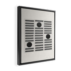 Black and Beige Modern Craft Design Retro Stripes and Circles Framed Canvas Print Gallery Image 2