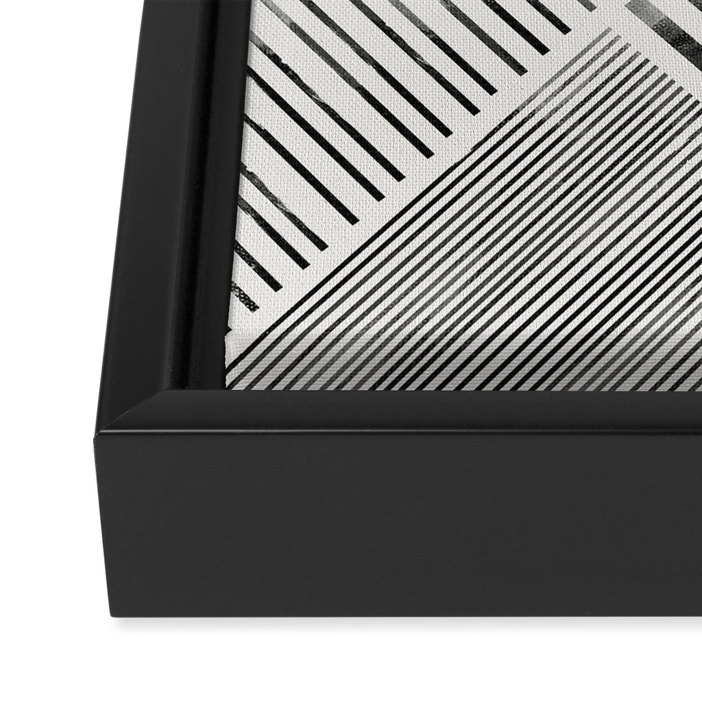 Black and White Stripes, Abstract Framed Canvas Print Gallery Image 3
