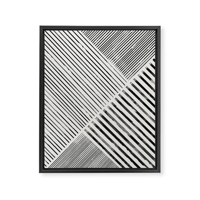 Black and White Stripes, Abstract Framed Canvas Print Gallery Image 6