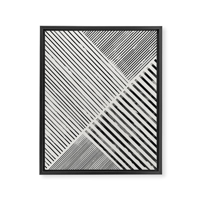 Black and White Stripes, Abstract Framed Canvas Print Gallery Image 1