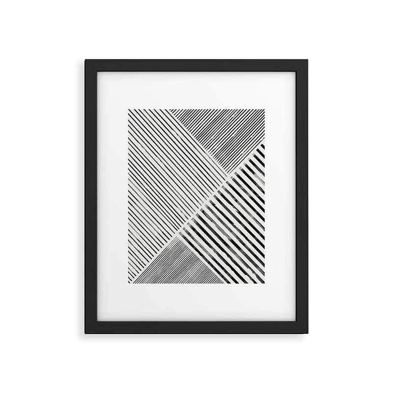 Black and White Stripes, Abstract Framed Art Print Gallery Image 5