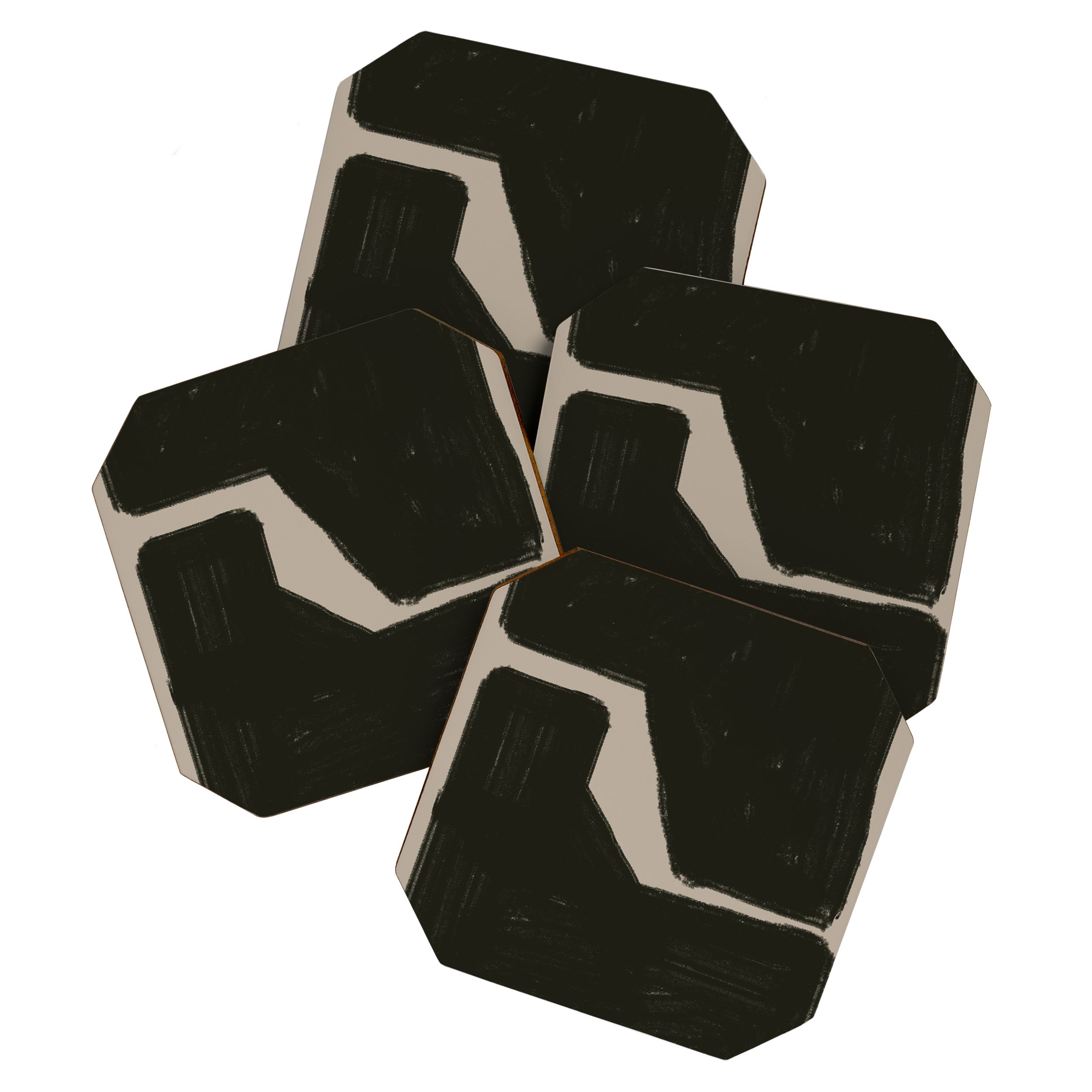Black Geometric Shapes Coaster Gallery Image 1
