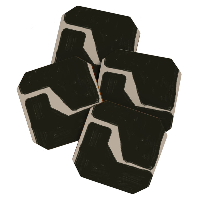 Black Geometric Shapes Coaster Gallery Image 1