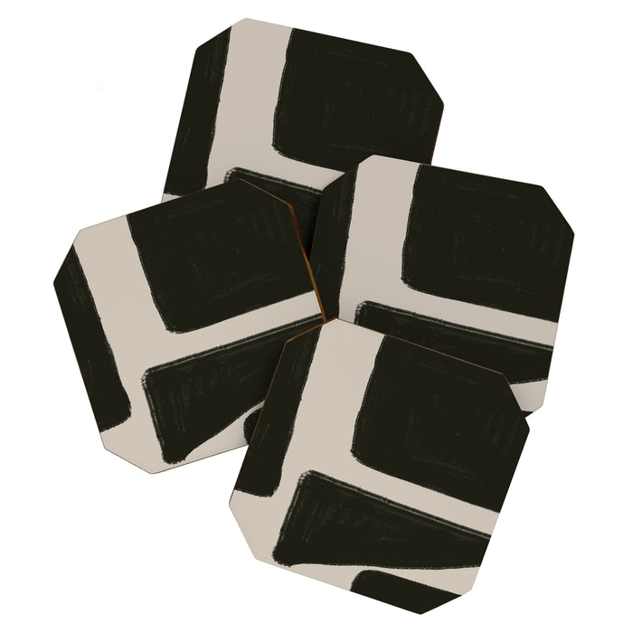 Black Geometric Shapes  Coaster Gallery Image 1
