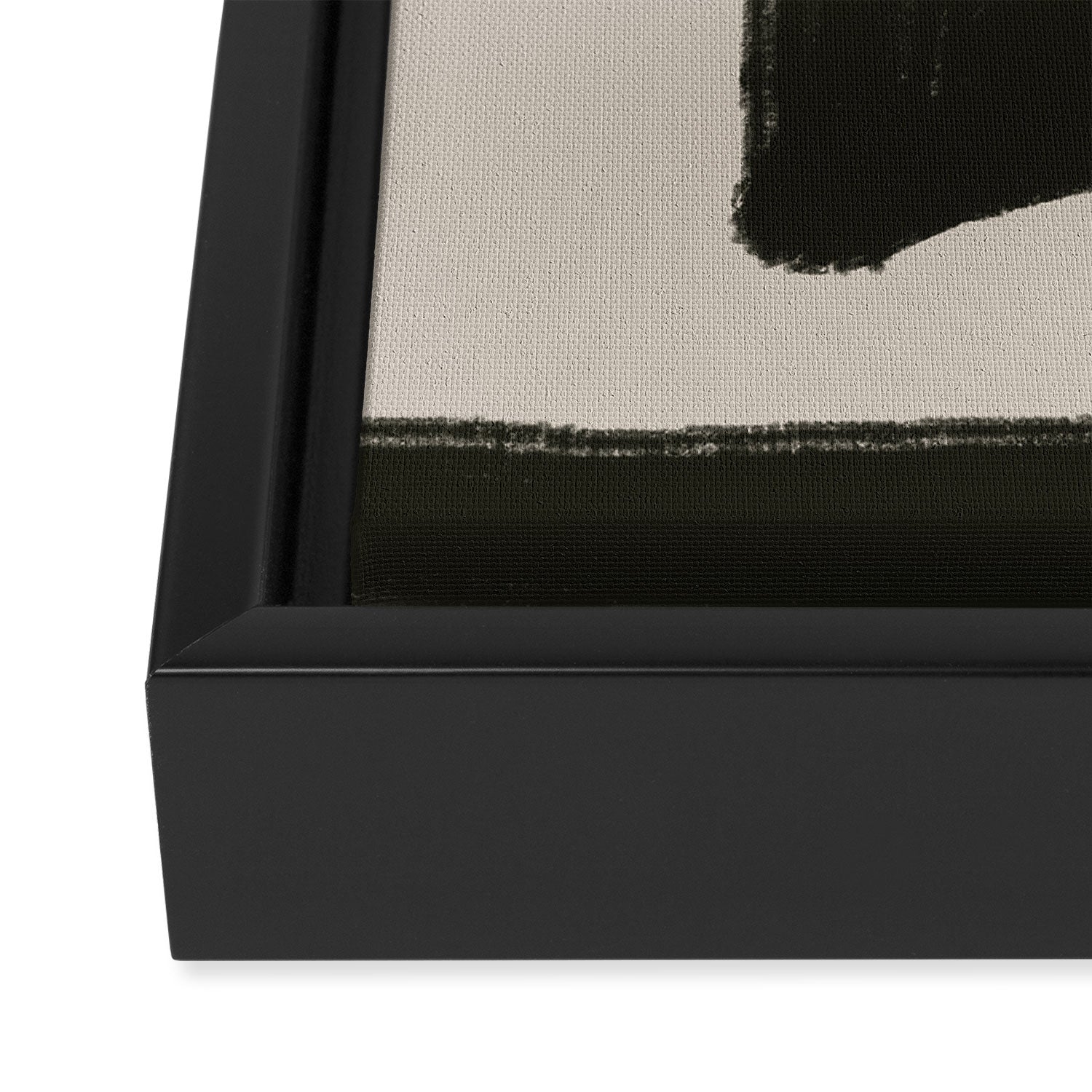 Black Geometric Shapes  Framed Canvas Print Gallery Image 3
