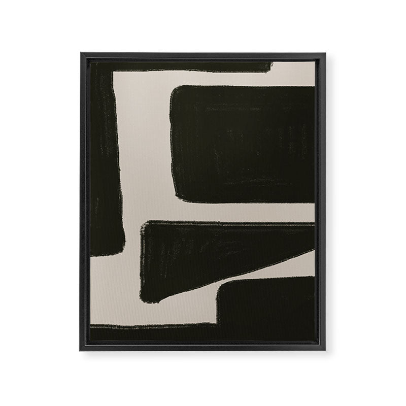 Black Geometric Shapes  Framed Canvas Print Gallery Image 6