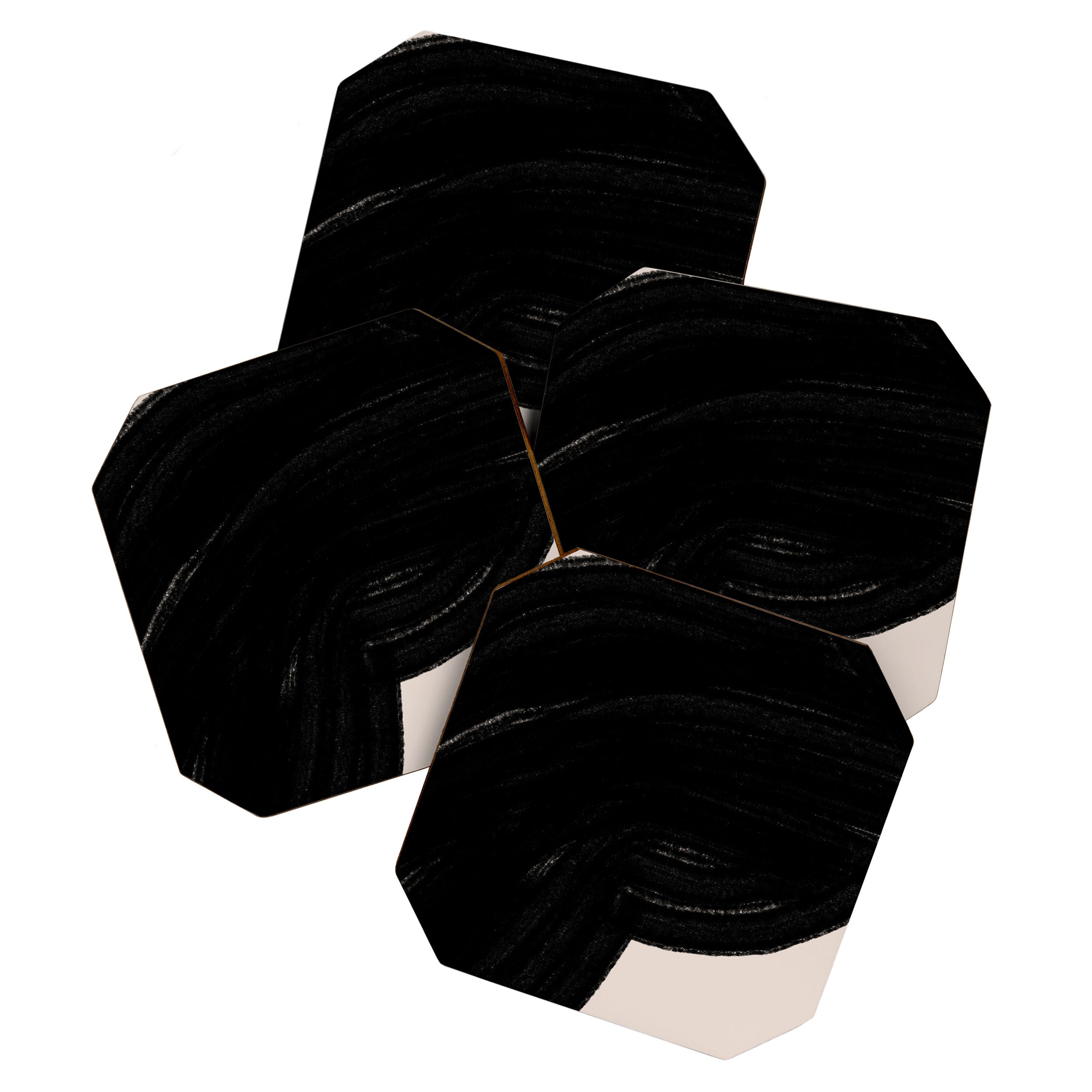 Black Shape Modern Artwork Coaster Gallery Image 1