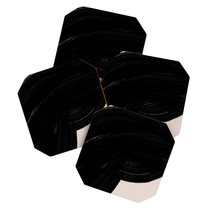 Black Shape Modern Artwork Coaster Gallery Image 1