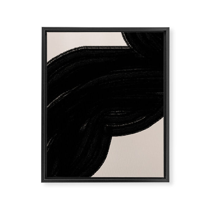 Black Shape Modern Artwork Framed Canvas Print Gallery Image 1