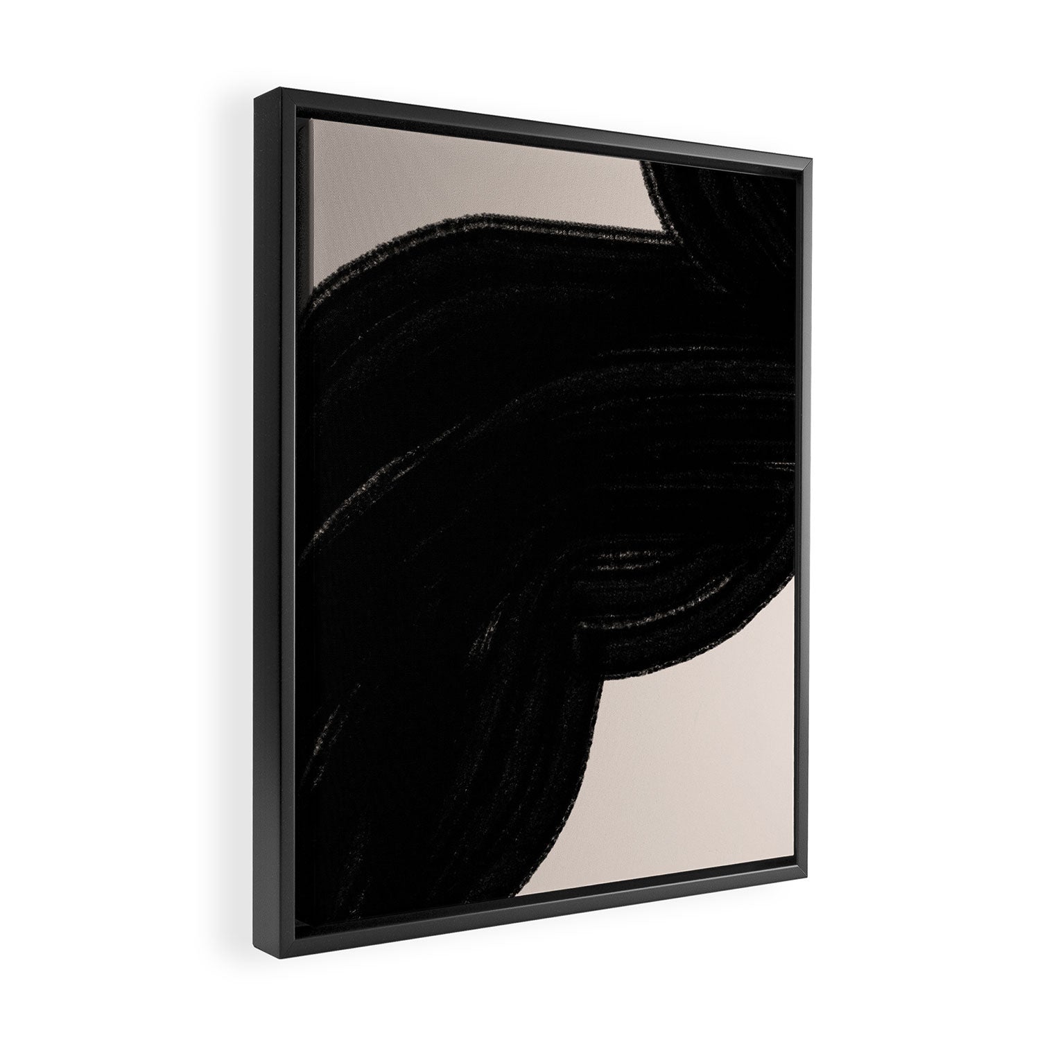 Black Shape Modern Artwork Framed Canvas Print Gallery Image 2