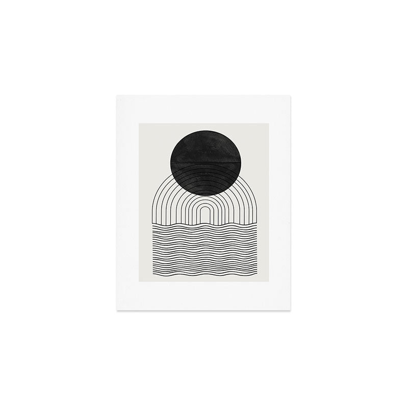 Black Sun by the ocean Art Print Gallery Image 1