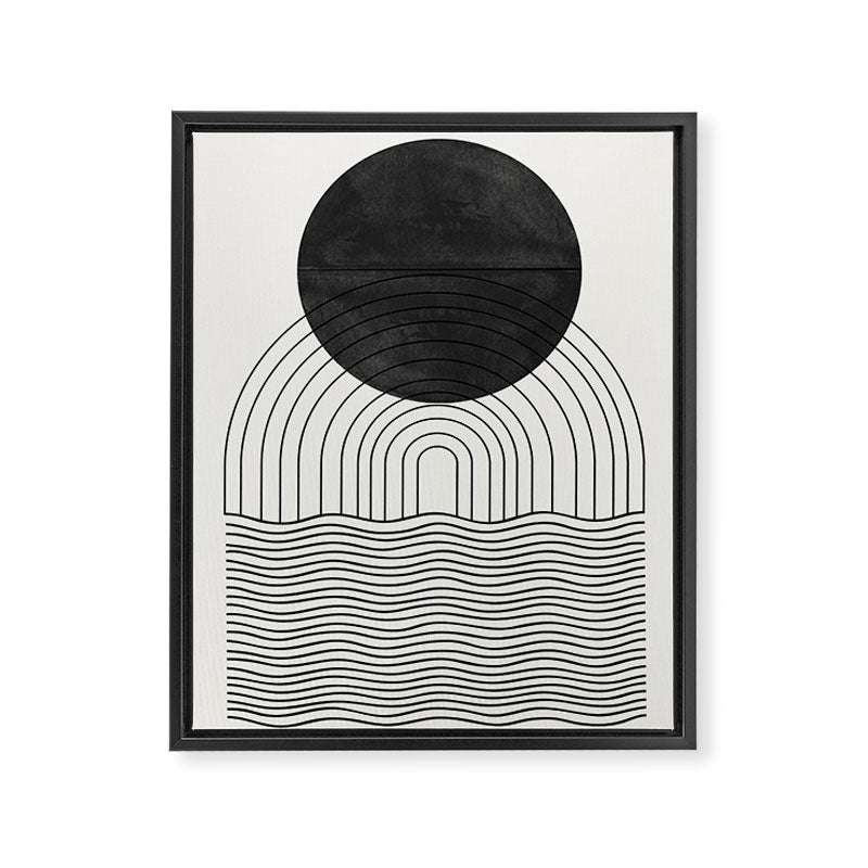 Black Sun by the ocean Framed Canvas Print Gallery Image 6