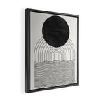 Black Sun by the ocean Framed Canvas Print Gallery Image 2